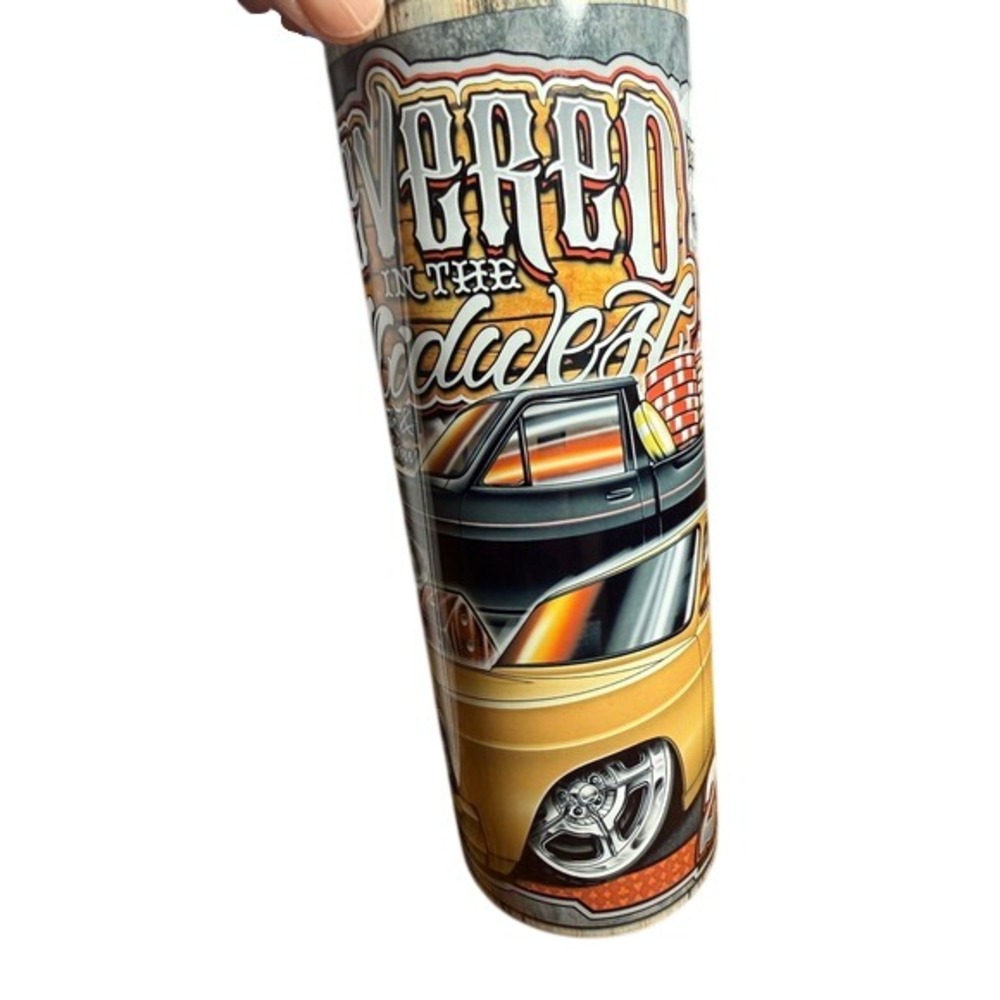 Glitzee Garage Fever in the Midwest 2022 Car Truck Bike Show Tumbler Cup New - Picture 1 of 9